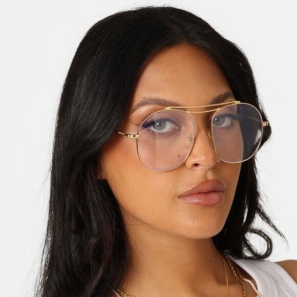 NEW GUCCI GG1479S 001 EYEGLASSES WOMEN GOLD AVIATOR EYEWEAR GUCCI - Picture 1 of 4